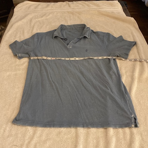 John Varvatos blue Leroy Johnny collar style 100% cotton men’s stretchy shirt - Picture 9 of 11